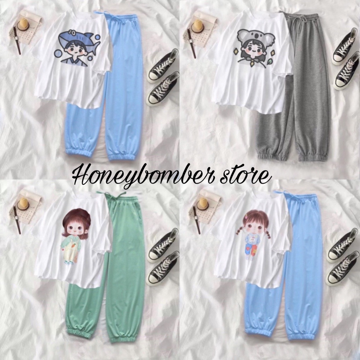 Set đồ áo dễ thương + quần bom hót