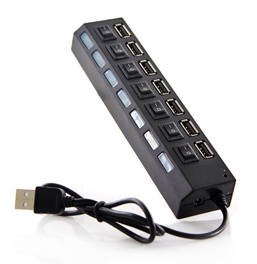 Hub USB 7 Cổng Hình ổ Điện Có Công Tắc Led