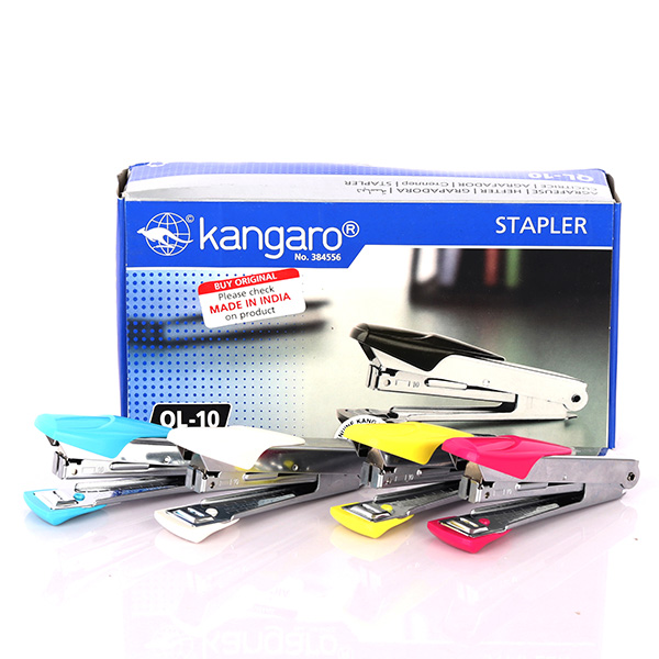 (1 Mua tặng 1 - tặng kèm hộp kim) Bấm Kim Văn Phòng Số 10 Thân Inox KANGARO - QL10 - Sử Dụng Kim Số 10, Có Thể Bấm 20 Tờ