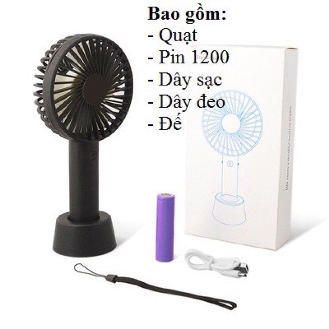 Quạt mini cầm tay có đế để bàn 3 tốc độ gió