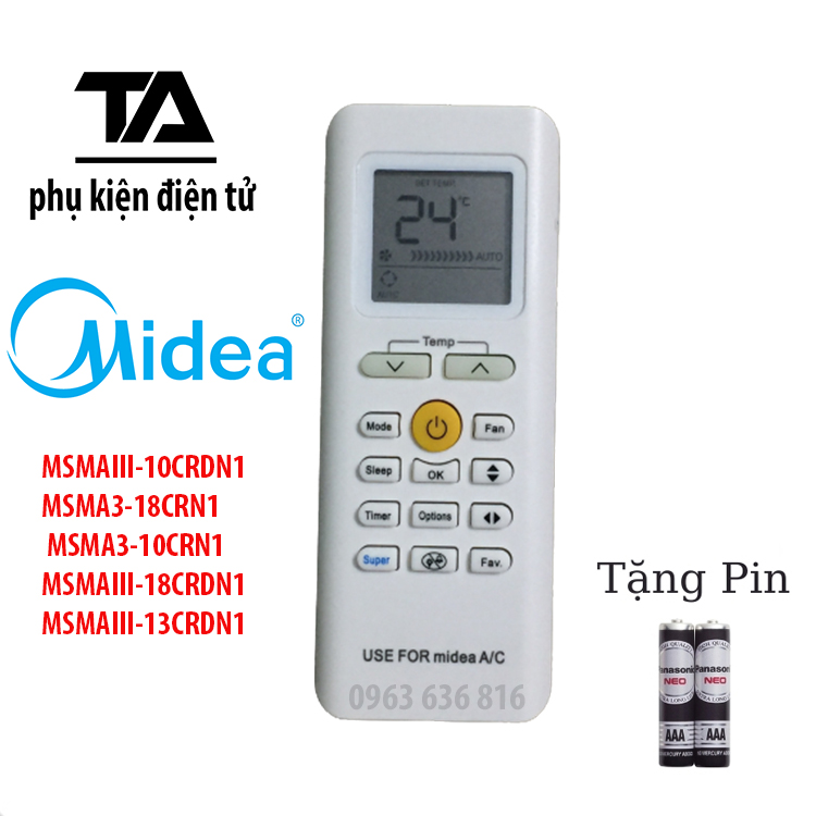 ✔ remote điều khiển điều hòa midea