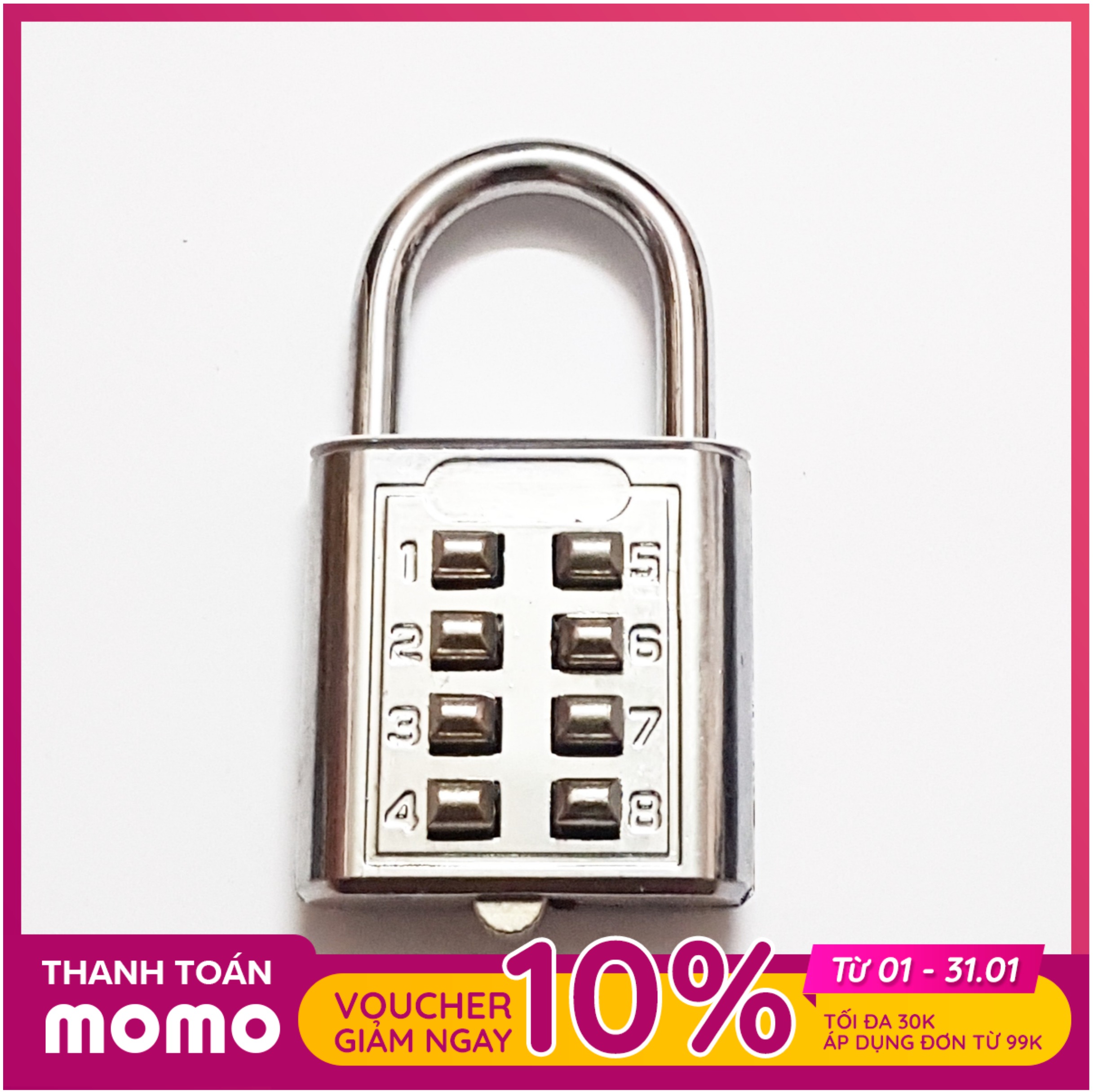 Ổ khóa số inox CJSJ Cao Cấp chất liệu hợp kim inox chống gỉ, mã số khóa gồm 4 chữ số thiết kế tinh tế, dễ xoay, dễ nhớ