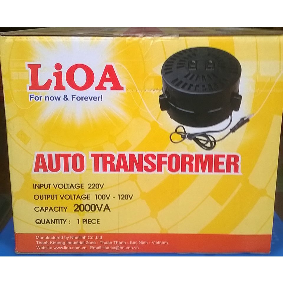 Biến Áp Hạ Áp LiOA 200/400/600VA ( Điện Vào 220V- Điện Ra 100/120V) [CHÍNH HÃNG]