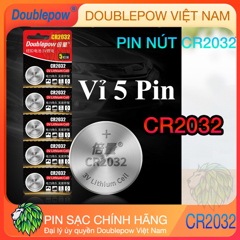 Pin nút CR 2032 3V 220mAh dung lượng cao Doublepow - Pin đồng hồ kỹ thuật số, chìa khóa xe, bút laser, thiết bị thể dục và các thiết bị y tế