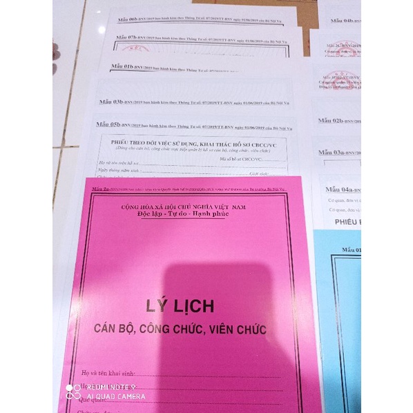 Hồ Sơ Cán Bộ Công Chức, Viên Chức tt07/2019
