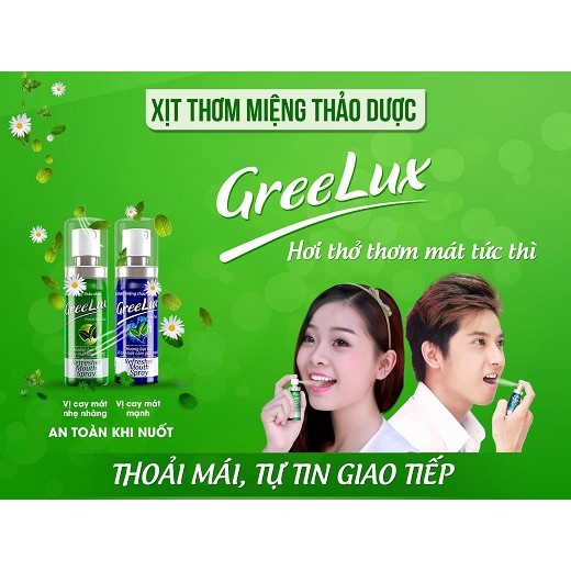 Xịt thơm miệng Thảo Dược Greelux (chai xịt 12ml) - Hương Extra Cool & Fresh Mint Cool