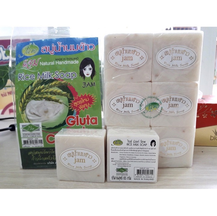 Xà phòng cám gạo jam rice milk soap Thái trắng da, mụn, mờ thâm