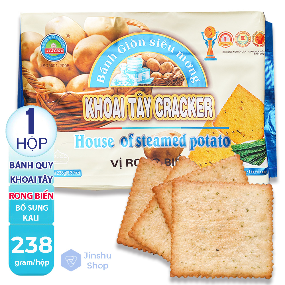 [HCM][ ĂN LÀ GHIỀN - BỔ SUNG VITAMIN C B6 KALI ] Hộp 20 gói (238gr) Bánh quy khoai tây vị rong biển giòn ngon siêu mỏng (Date mới: 12 tháng)-[ 12.12 Hot Deals ] giao ngẫu nhiên.