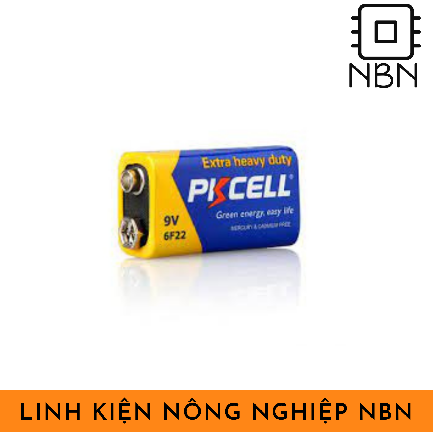 Pin vuông 9V✨6F22✨PKCell loại tốt (1 viên)