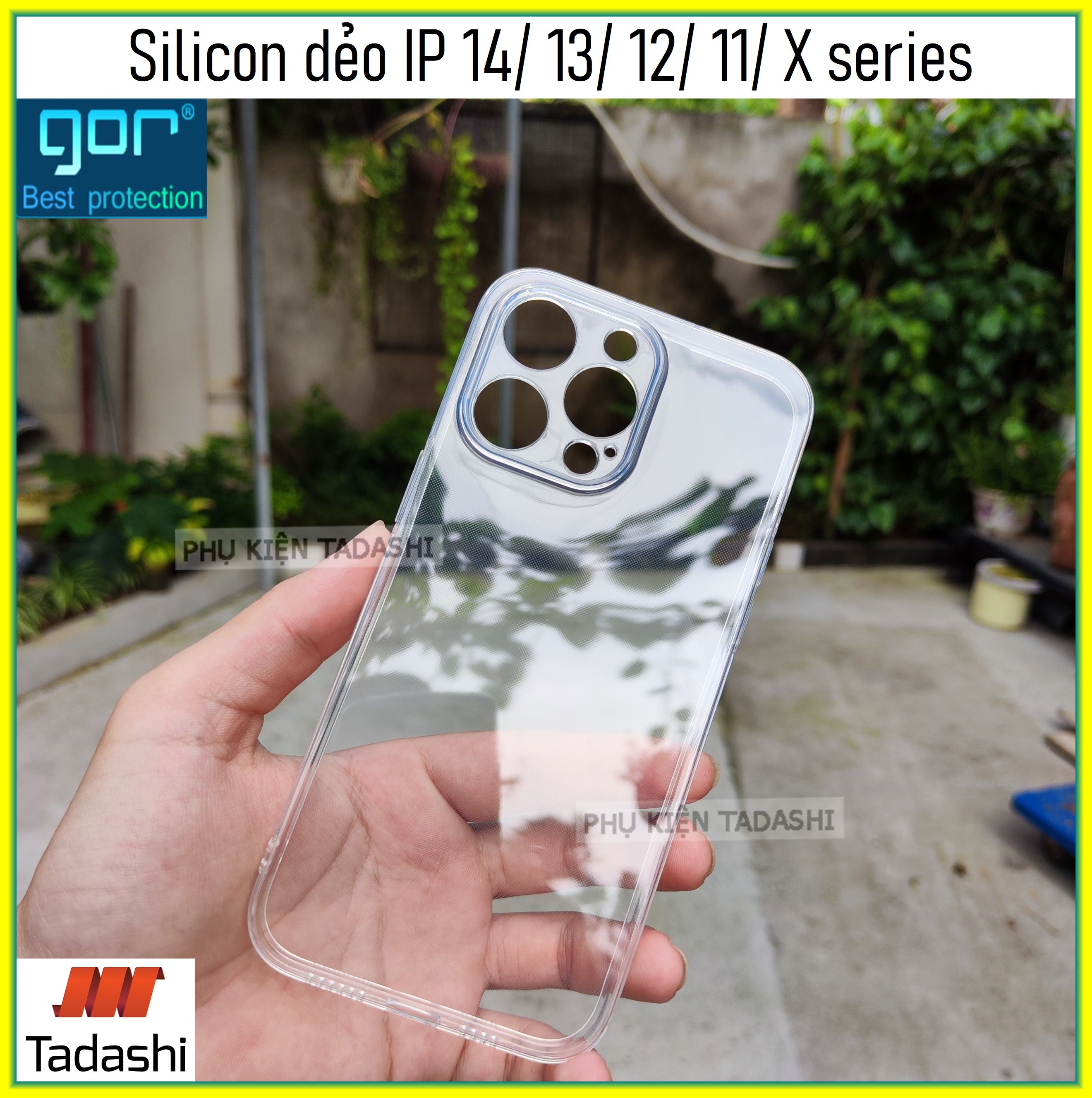 Ốp lưng dẻo gor iphone 14/ 14 pro/ 14 promax/ 14 max, iphone 12/ 12 pro/ 12 pro max, iphone 13/ 13 pro/ 13 pro max, iphone 11/ 11 pro/ 11 pro max trong suốt có gờ bảo vệ camera - hãng gor