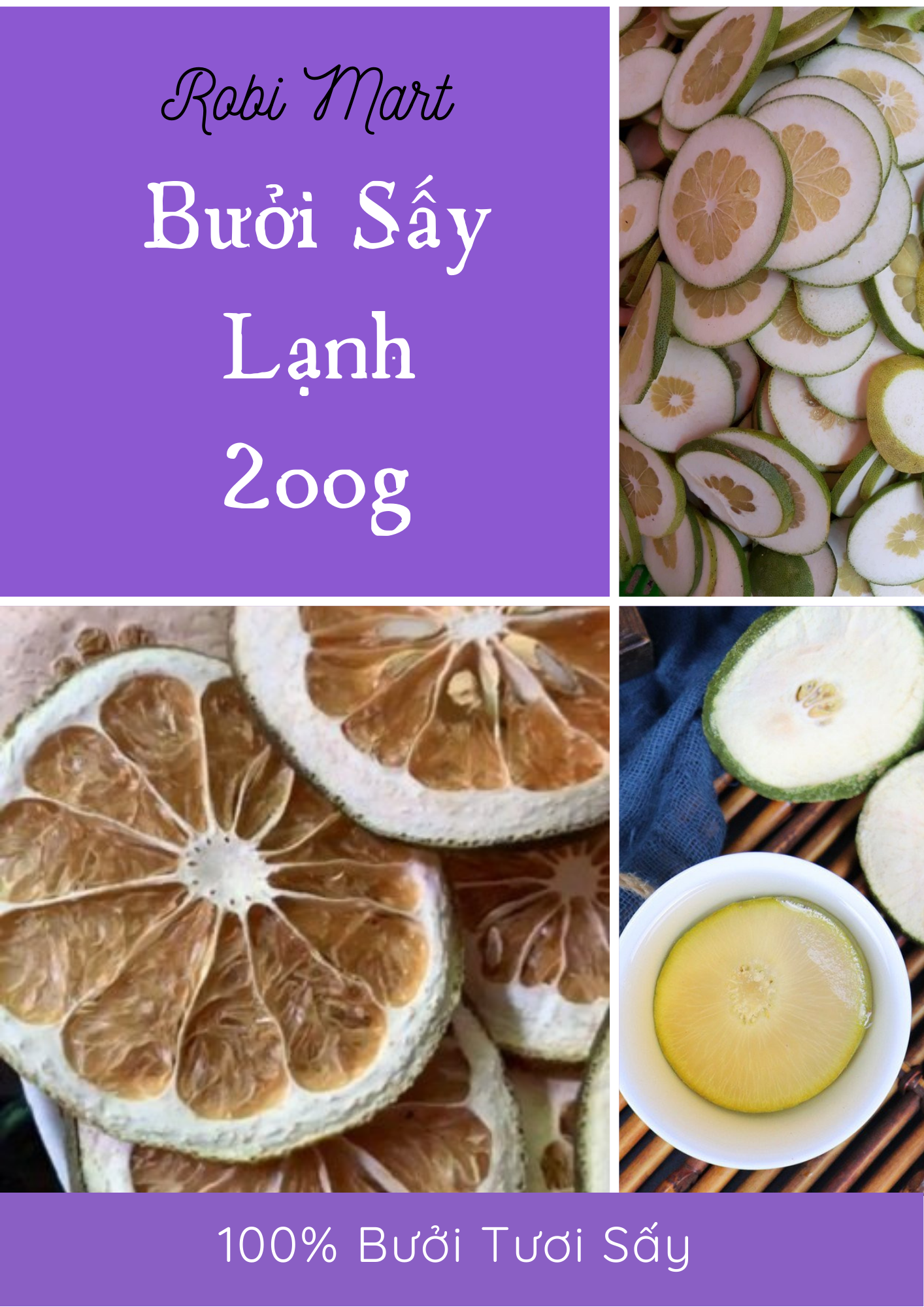 [HCM]Bưởi thái lát sấy lạnh 250 gram
