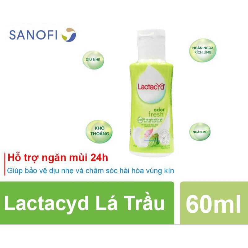 Dung dịch vệ sinh phụ nữ Lactacyd lá trầu (Chai 60ml)