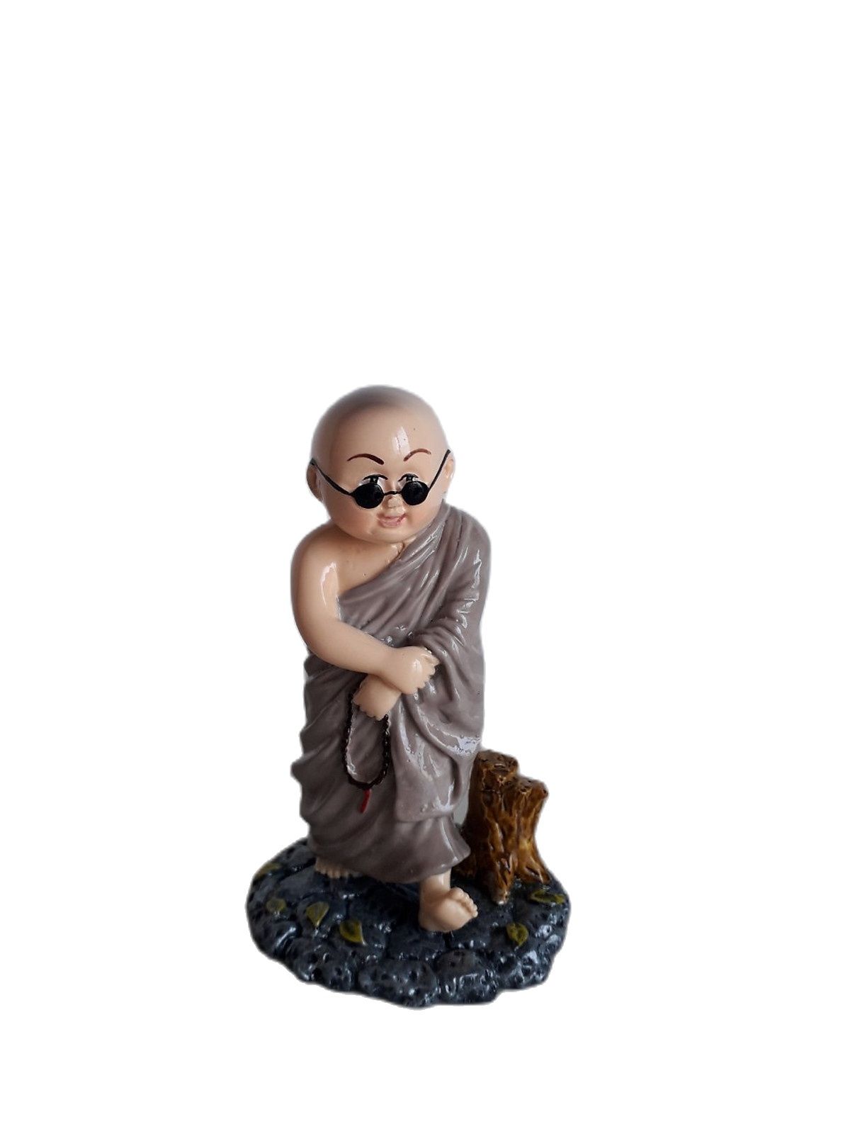 [HCM]chú tiểu khất thực có đế - xám - 6x165cm