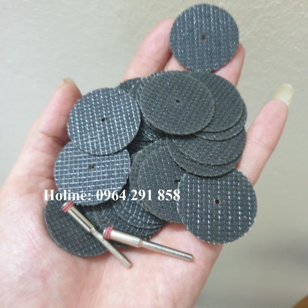 25 đĩa cắt sắt mini dây gai tặng kèm 2 cán hay lưỡi cưa cắt nhôm mini