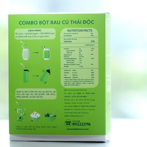 Bột Rau Củ Thải Độc DalaHouse- Combo Detox 63 gram