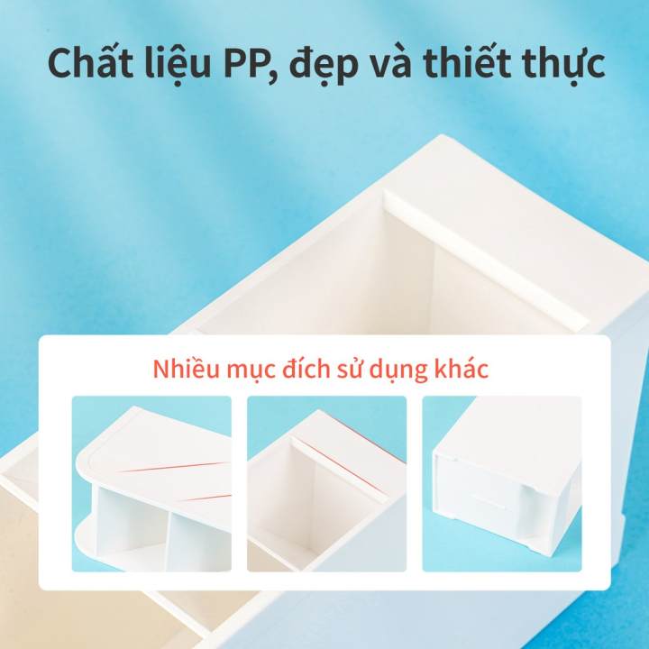 Kệ ống đựng bút, mỹ phẩm, đồ dùng văn phòng 5 ngăn Deli - Trang trí, sắp xếp đồ dùng gọn gàng - 8932/ 8933 - Hình ảnh 7