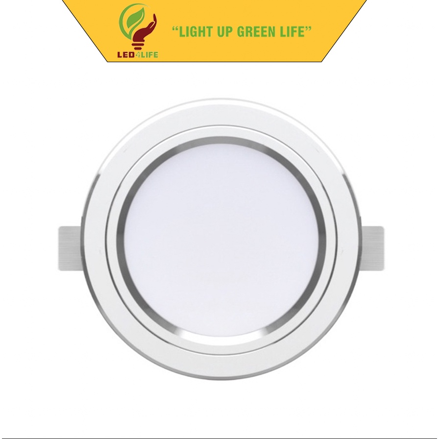 Đèn LED Downlight âm trần Rạng Đông AT10 đổi màu (Viền Vàng-bạc)