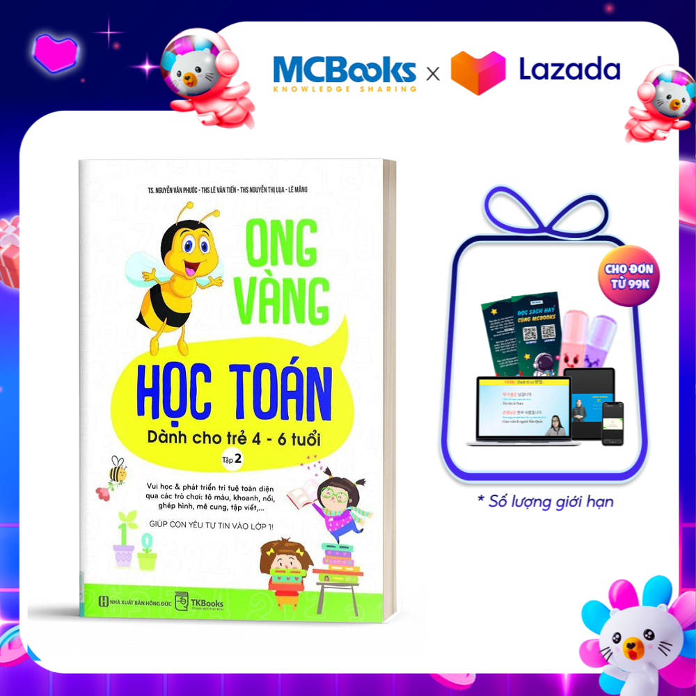 Ong Vàng Học Toán Dành Cho Trẻ 4-6 tuổi tập 2 - Học Kèm App Online
