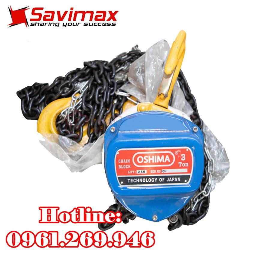 Pa lăng xích Oshima 3 tấn kéo tay