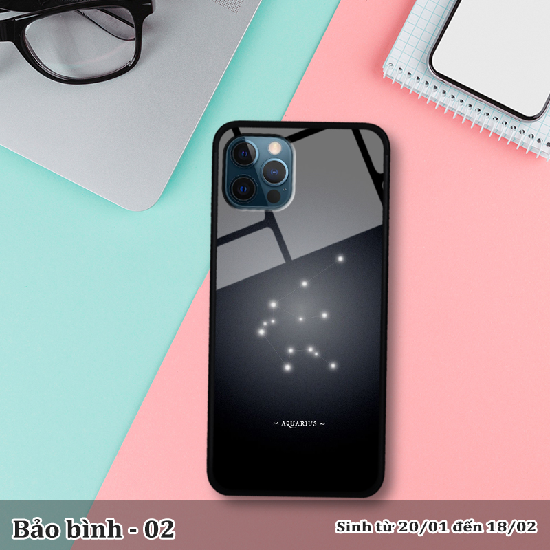 Ốp kính 3D in hình cung hoàng đạo iPhone 12 Pro Max