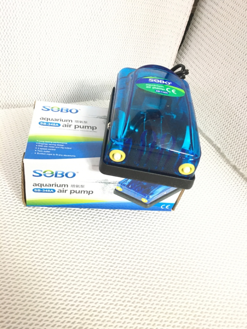 Máy sủi oxy  2 vòi SOBO SB 348 dành cho hồ cá cảnh
