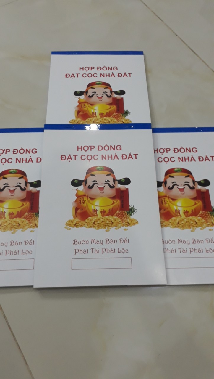 [HCM]SỔ HỢP ĐỒNG ĐẶT CỌC NHÀ ĐẤT 2 LIÊN IN SẴN