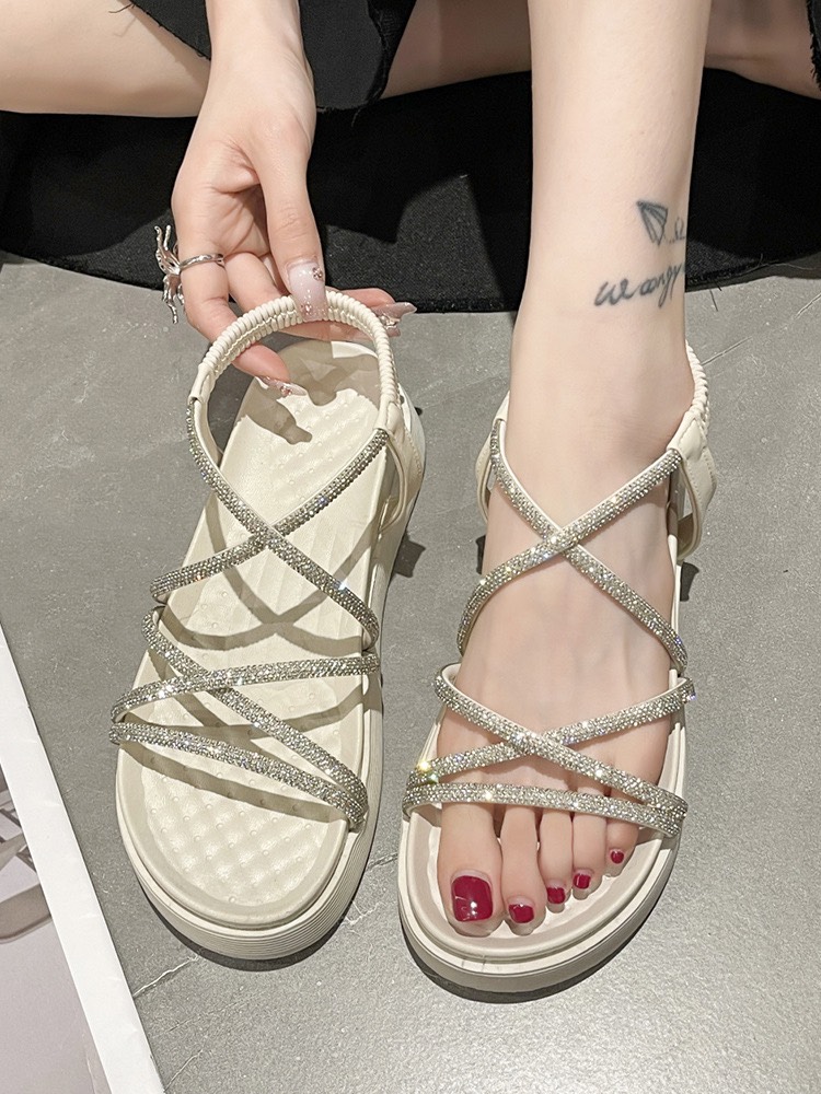 Sandal Nữ Dây Mảnh Quai Đá 4cm