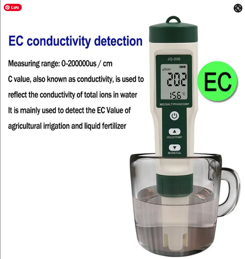 BÚT ĐO CHẤT LƯỢNG NƯỚC 10 TRONG 1 TDS/EC/PH/SALT/S.G/ORP/H2/TEMP