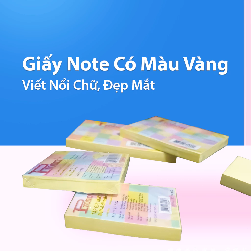 Giấy Note Vàng PRONOTI, Giấy Ghi Chú Nhiều Size, Ghi Chú Thông Tin Nhanh Chống Tiện Lợi