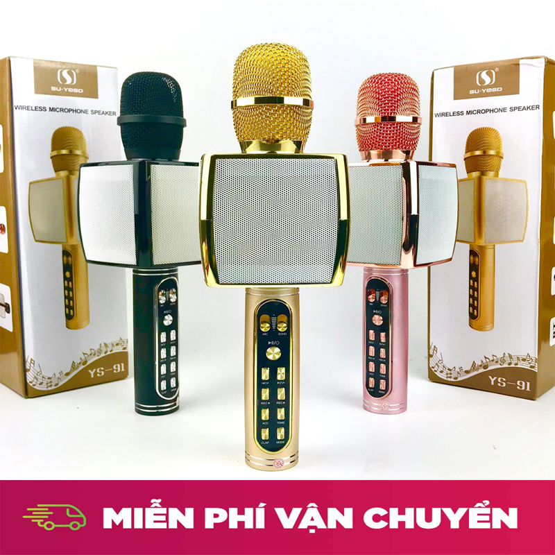 (NHIỀU MÀU) micro karaoke bluetooth cho điện thoại,micro karaoke bluetooth,micro KARAOKE 3IN1 WSTER YS-91,micro cầm tay không dây,Mic Hát Karaoke Mini Hát-Bảo hành 12 tháng.(GIÁ CỰC SỐC-50%)