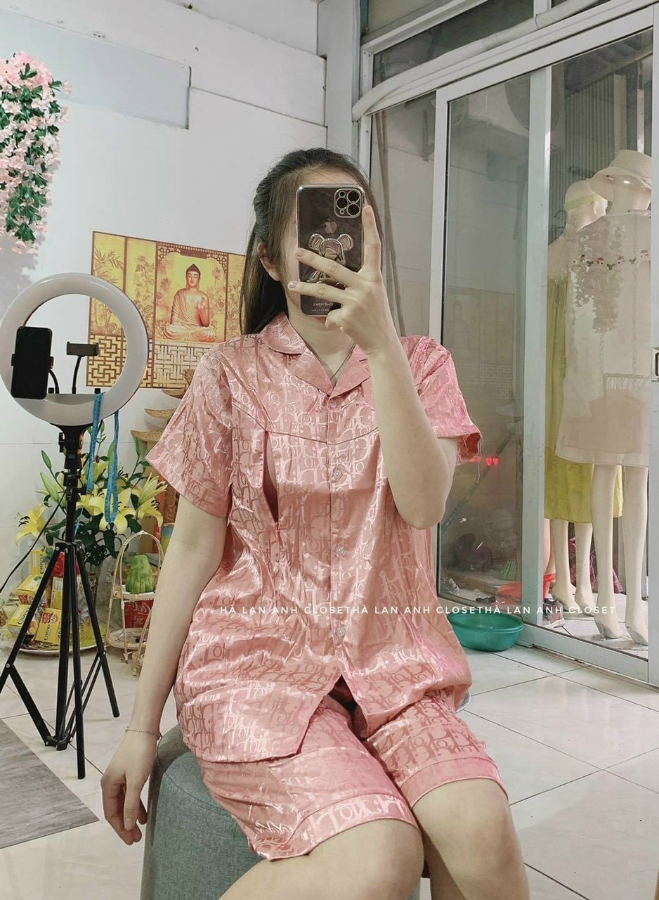Đồ bộ lụa satin mặc thời trang, mặc sau sinh