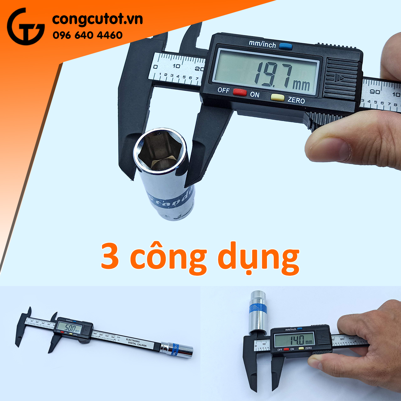 Thước kẹp điện tử sợi carbon 150mm