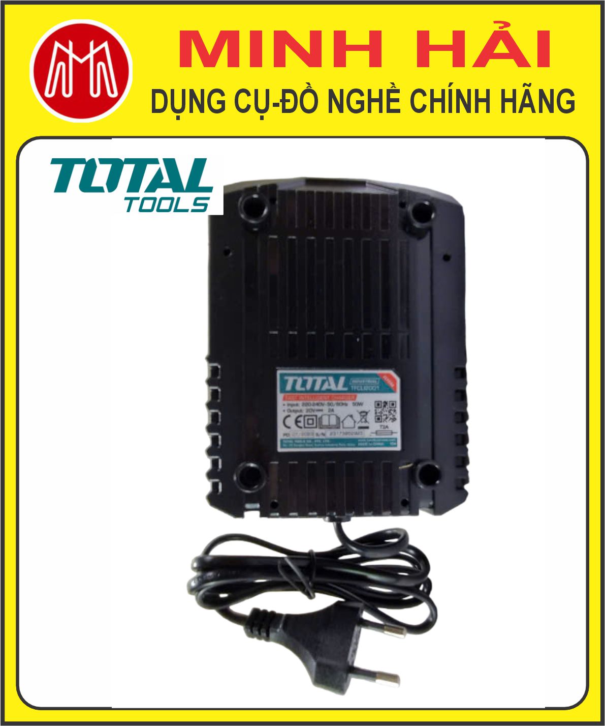 TOTAL Sạc Pin Lithium 20V TFCLI2001