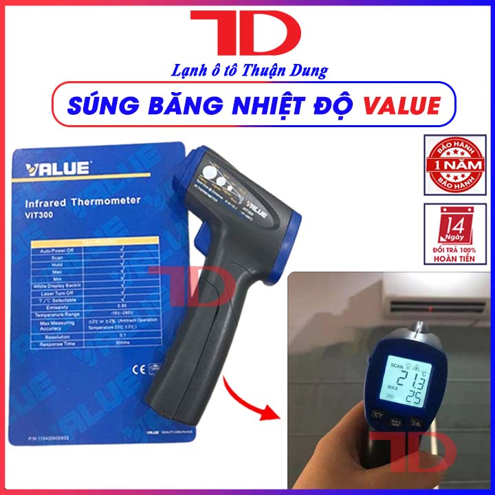Súng bắn nhiệt độ Value, máy bắn nhiệt độ Value - Vật Tư Điện Lạnh Ô Tô Thuận Dung