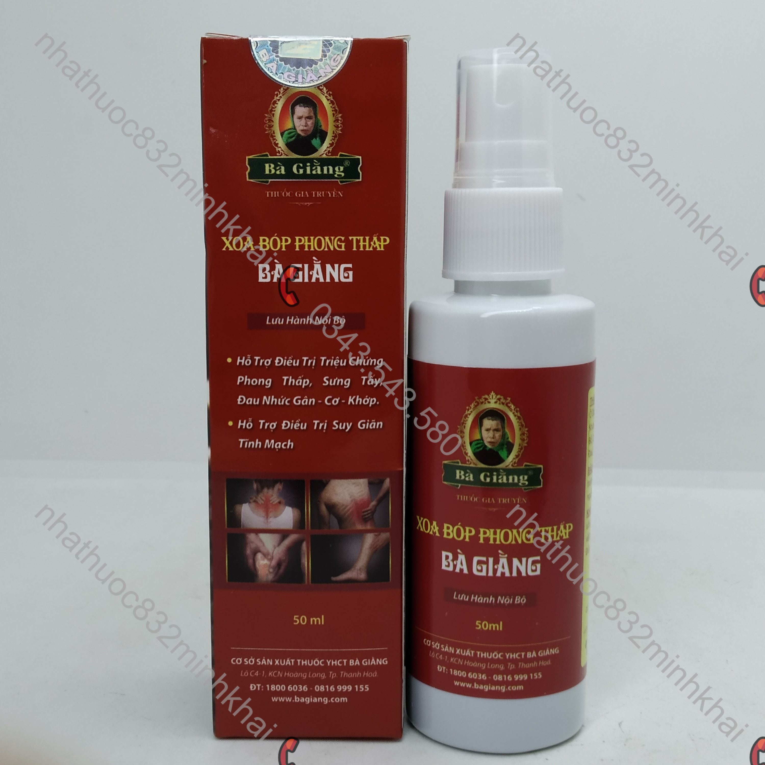 Xịt xoa bóp phong thấp Bà Giằng chai 50ml