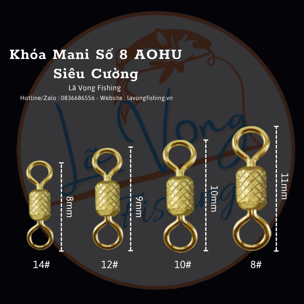 Khóa mani số 8 câu đài aohu siêu cường - lã vọng fishing