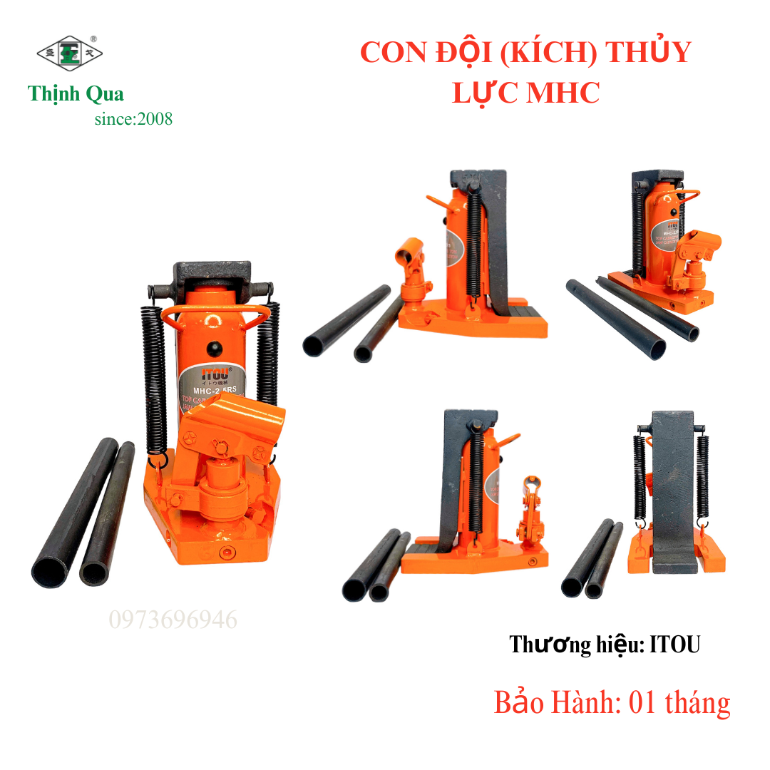 CON ĐỘI (KÍCH) THỦY LỰC MHC - 10 TẤN  ( TẢI TRỌNG MÓC 5 TẤN )
