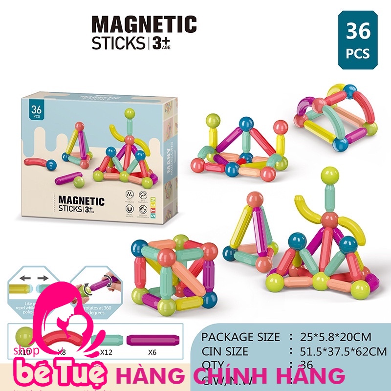 Bộ lắp ghép nam châm 36/42 chi tiết
