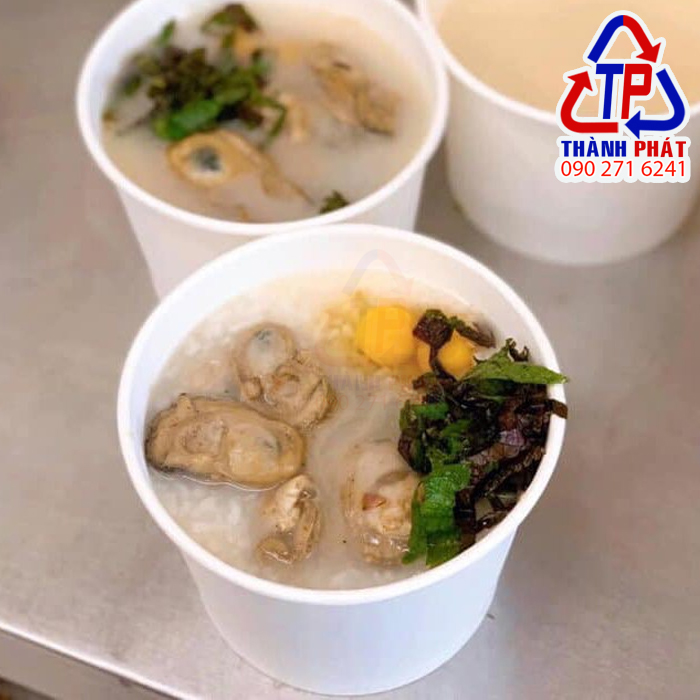 50c tô giấy trắng 600ml đựng súp - tô giấy đựng súp - tô giấy đựng lẩu ly có nắp