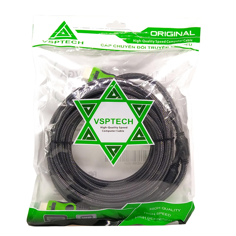 Cáp HDMI VSPTECH bọc dù chống nhiễu - hỗ trợ FullHD (đen) - Nhất Tín Computer