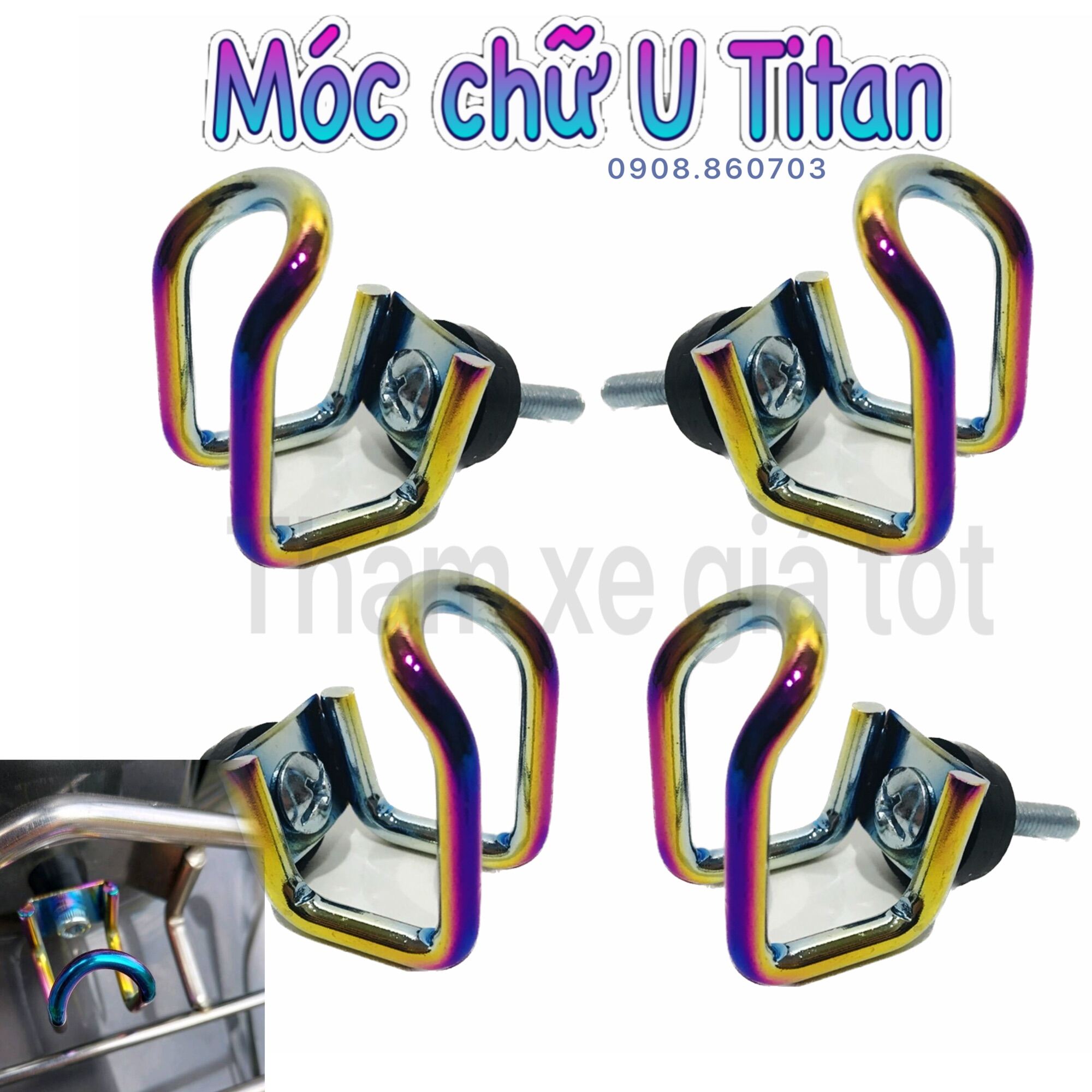 Móc inox, titan treo đồ xe máy titan cứng cáp