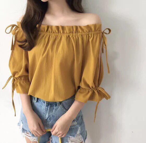 Áo Kiểu Trễ Vai Tay Lỡ Sẽ Tay Quyến Rũ TTS0405