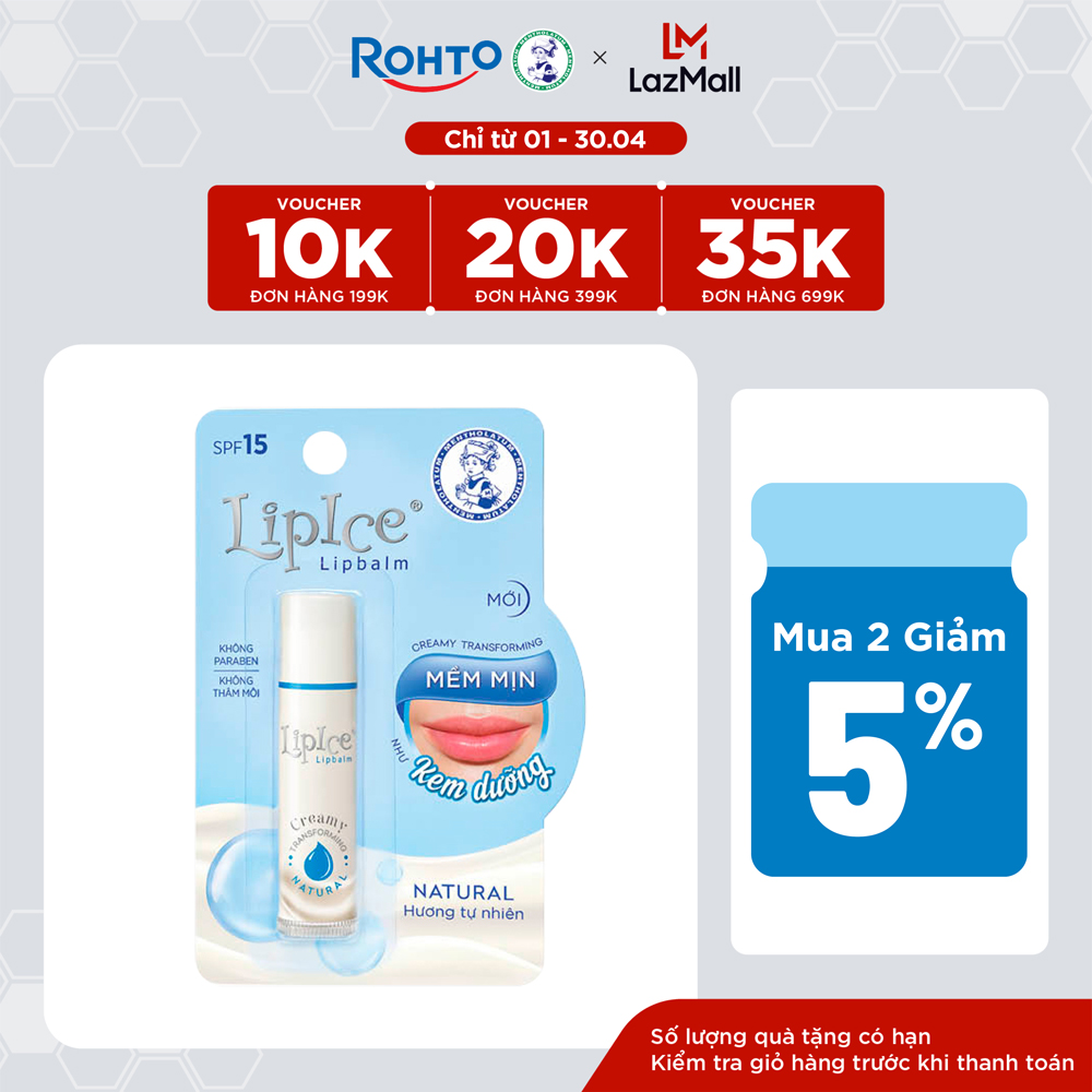 Son dưỡng môi không màu chuyển kem mịn LipIce Creamy 4.3g