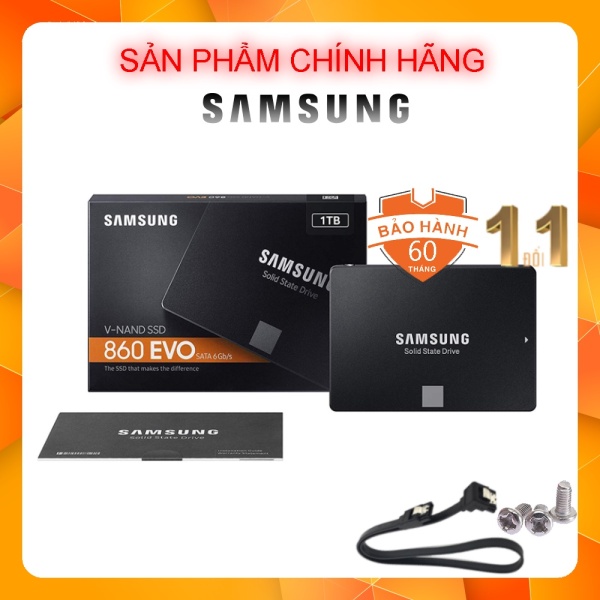 Ổ cứng SSD 2.5 inch SATA III Samsung 860 EVO 1TB - Bảo hành 5 năm - Bản quốc tế tiếng Anh
