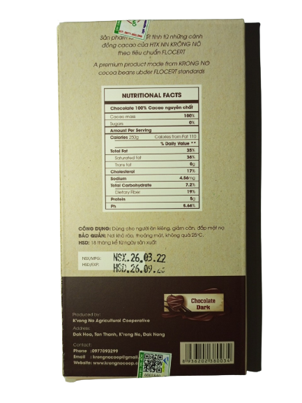 CHOCOLATE - HỘP 90G 100% CACAO MASS
