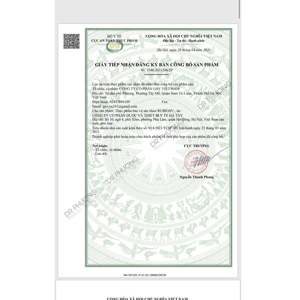 Viên uống hỗ trợ làm đẹp da Rubi GSV
