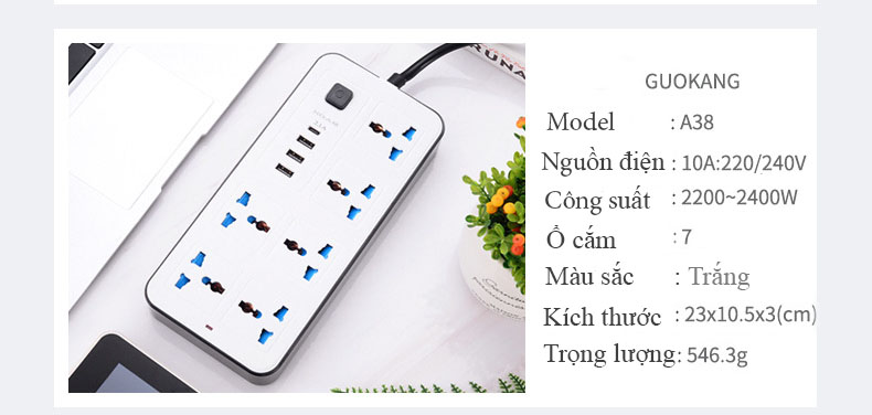 Ổ cắm điện đa năng USB type C