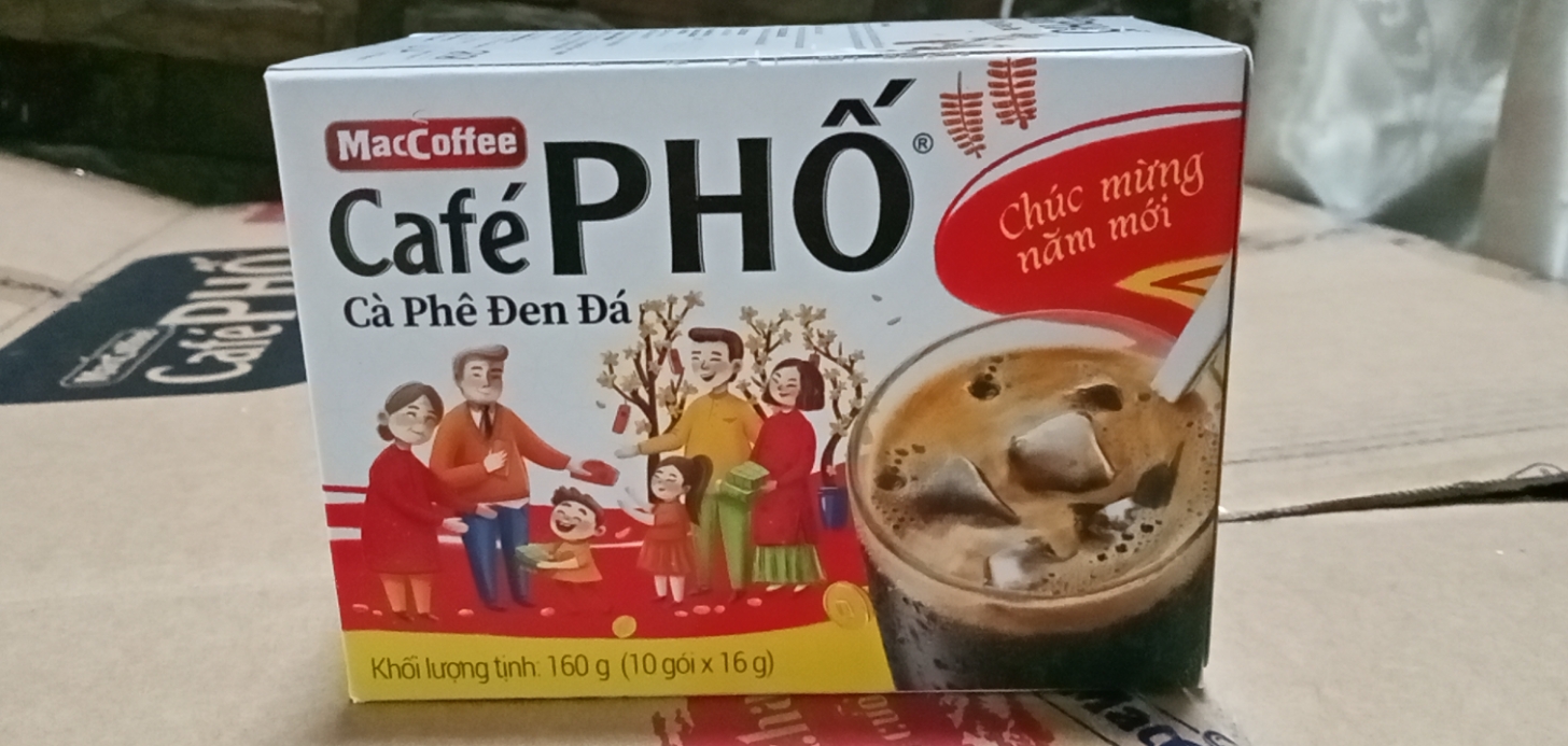 cafe phố đen đá 2in1 Maccoffee 10gói x 16g.