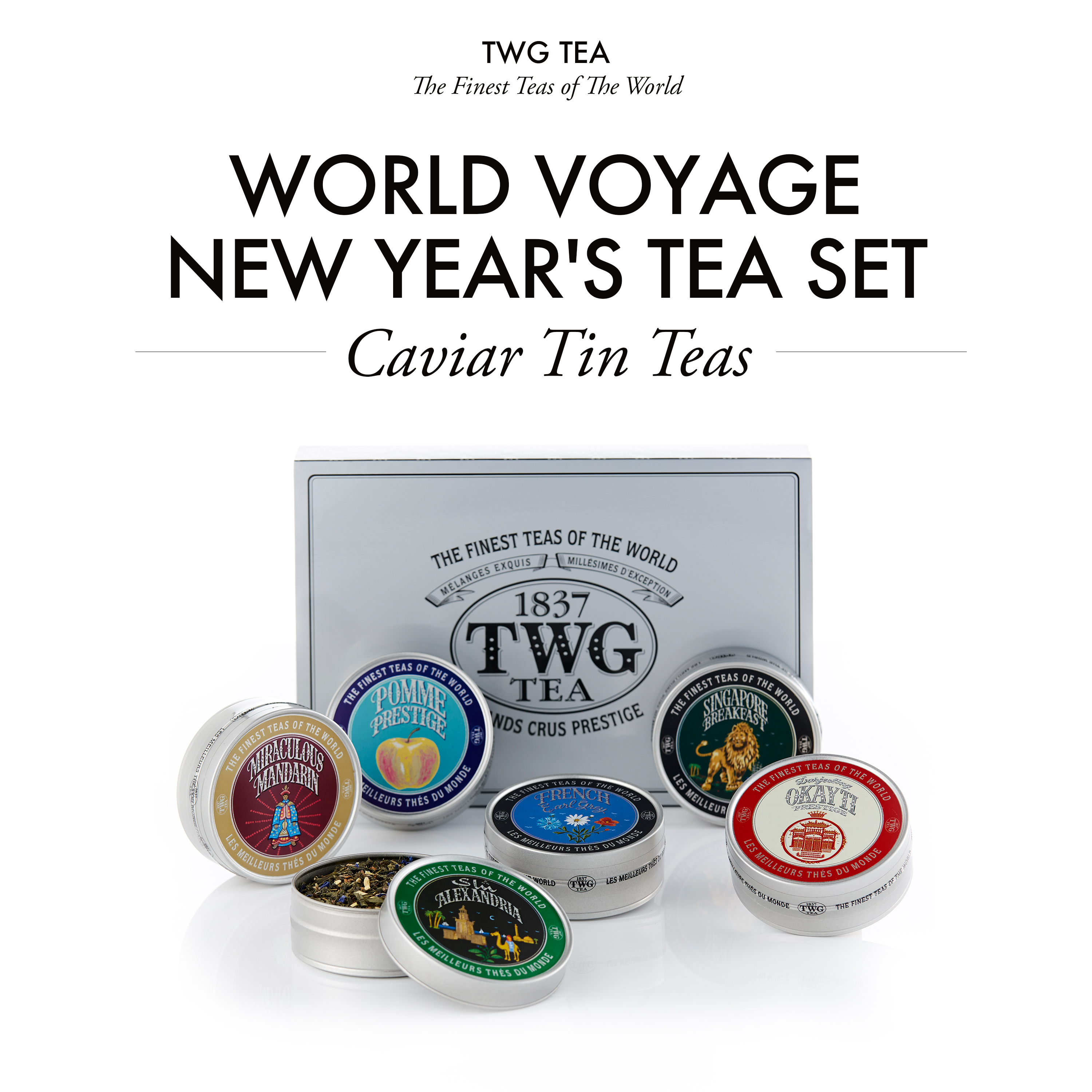 Trà TWG Tea - World Voyage New Year's Tea Set (6 Carviar x 50g) | Set Trà