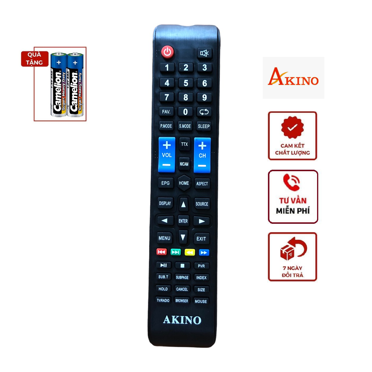 Điều khiển từ xa dùng cho tivi akino các dòng led/lcd/ smart - hàng chất lượng tốt - remote điều khiển từ xa dùng cho tivi akino các dòng led/lcd/ smart - đầu bấm điều khiển từ xa dùng cho tivi akino - tặng kèm pin